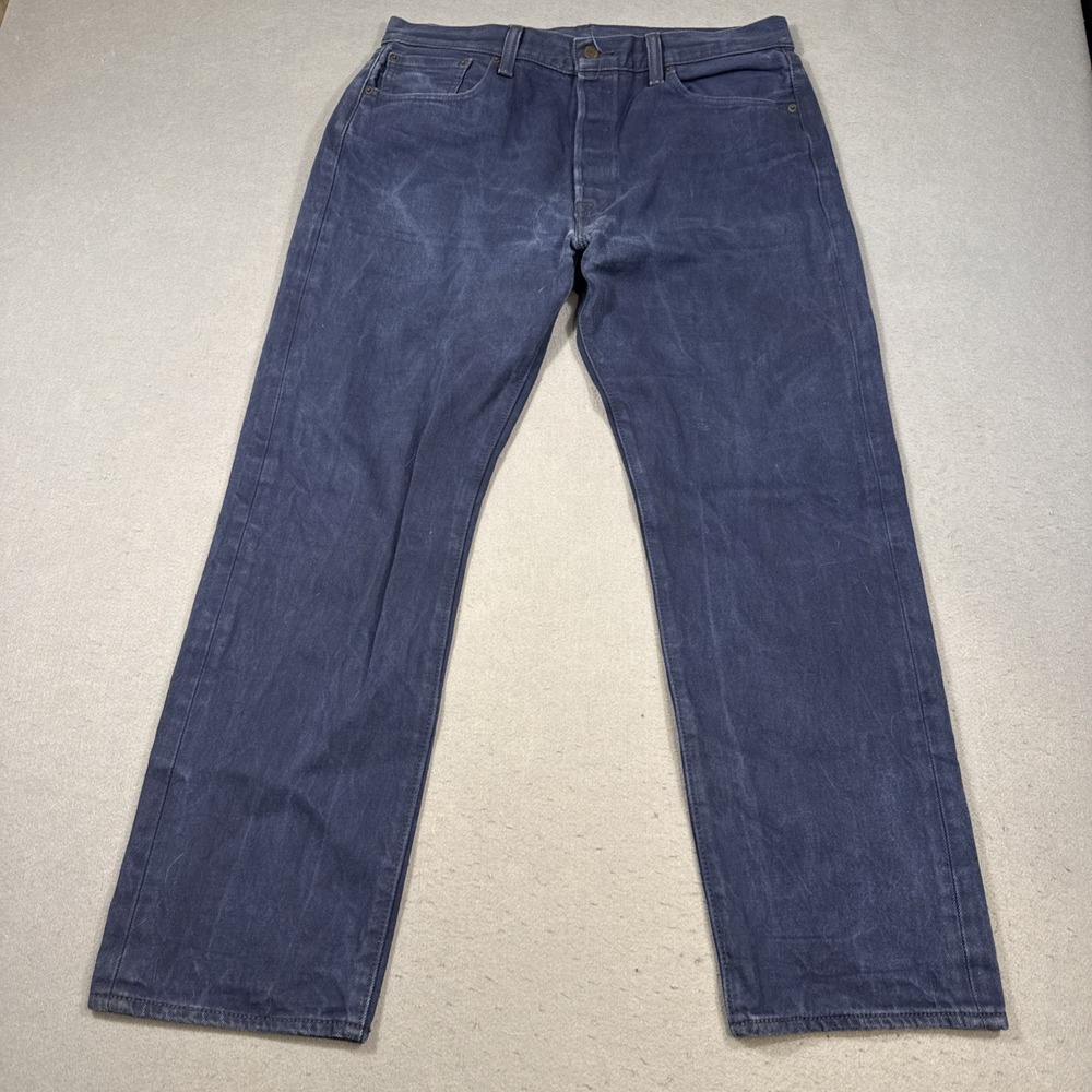 Levis 501 xx Jeans Dark Navy Blue Mens 36x32 Black Label Cotton Button Fly